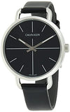 Calvin Klein Even Black Dial Black Leather Strap Watch for Women - K7B231CZ Authentic Buy Shop Now