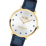 Coach Slim Easton Silver Dial Blue Leather Strap Watch for Women - 14502687 Authentic Buy Shop Now