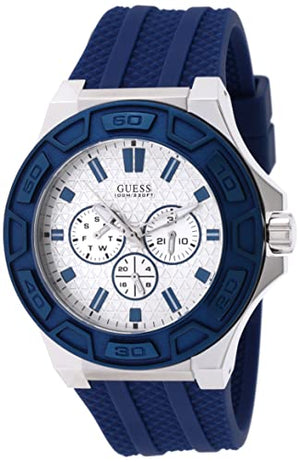 Guess Force White Dial Blue Rubber Strap Watch For Men - W0674G4 Authentic Buy Shop Now