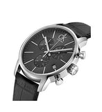 Calvin Klein City Chronograph Black Dial Black Leather Strap Watch for Men - K2G271C3 Authentic Buy Shop Now