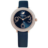 Swarovski Crystal Frost Blue Dial Blue Leather Strap Watch for Women - 5484061 Authentic Buy Shop Now