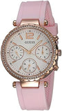 Guess Solstice Diamonds White Dial Pink Rubber Strap Watch For Women - GW0113L4 Authentic Buy Shop Now