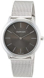 Calvin Klein Minimal Grey Dial Silver Mesh Bracelet Watch for Men - K3M22124 Authentic Buy Shop Now
