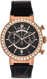 Swarovski Citra Sphere Chronograph Black Dial Black Leather Strap Watch for Women - 5055209 Authentic Buy Shop Now