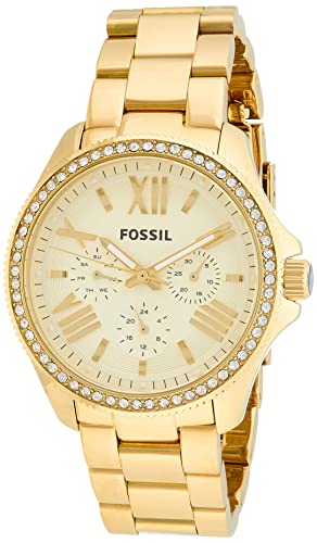 Fossil Cecile Chronograph Gold Dial Gold Steel Strap Watch for Women - AM4482 Authentic Buy Shop Now