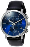 Calvin Klein Chronograph Blue Dial Black Leather Strap Watch for Men - K8Q371CN Authentic Buy Shop Now