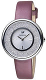 Swarovski Crystalline Silver Dial Purple Leather Strap Watch for Women - 5295355 Authentic Buy Shop Now