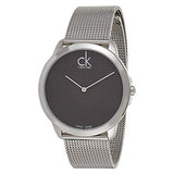 Calvin Klein Minimalist Black Dial Silver Mesh Bracelet Watch for Men - K3M2112X Authentic Buy Shop Now