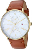 Tommy Hilfiger Jenna Quartz White Dial Brown Leather Strap Watch for Women - 1782073 Authentic Buy Shop Now