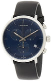 Calvin Klein High Noon Chronograph Blue Dial Black Leather Strap Watch for Men - K8M271CN Authentic Buy Shop Now