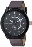 Tommy Hilfiger Denim Black Dial Brown Leather Strap Watch for Men - 1791478 Authentic Buy Shop Now