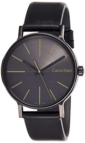 Calvin Klein Boost Black Dial Black Leather Strap Watch for Men - K7Y214CL Authentic Buy Shop Now
