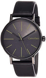 Calvin Klein Boost Black Dial Black Leather Strap Watch for Men - K7Y214CL Authentic Buy Shop Now