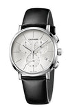 Calvin Klein Posh Silver Dial Black Leather Strap Watch for Men - K8Q371C6 Authentic Buy Shop Now