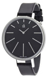 Calvin Klein Equal Black Dial Black Leather Strap Watch for Women - K3E231C1 Authentic Buy Shop Now