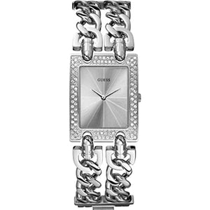 Guess Mod Heavy Metal Diamonds Silver Dial Silver Steel Strap Watch for Women - W95088L1 Authentic Buy Shop Now