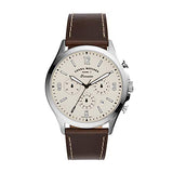 Fossil Forrester Chronograph White Dial Brown Leather Strap Watch for Men - FS5696 Authentic Buy Shop Now