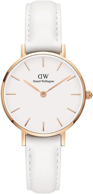 Daniel Wellington Petite White Dial White Leather Strap Watch For Women - DW00100249 Authentic Buy Shop Now