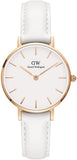 Daniel Wellington Petite White Dial White Leather Strap Watch For Women - DW00100249 Authentic Buy Shop Now
