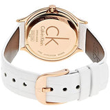 Calvin Klein Accent White Dial White Leather Strap Watch for Women - K2Y2X6K6 Authentic Buy Shop Now