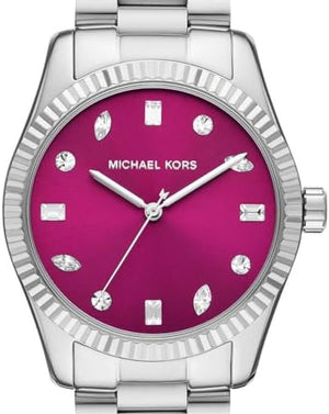 Michael Kors Lexington Three-Hand Pink Dial Silver Steel Strap Watch For Women - MK7443 Authentic Buy Shop Now