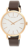 Calvin Klein Even White Dial Brown Leather Strap Watch for Women - K7B236G6 Authentic Buy Shop Now