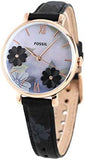 Fossil Jacqueline Mother of Pearl Dial Black Leather Strap Watch for Women - ES4535 Authentic Buy Shop Now