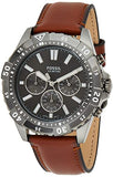 Fossil Garrett Chronograph Grey Dial Brown Leather Strap Watch for Men - FS5770 Authentic Buy Shop Now