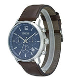 Hugo Boss Attitude Blue Dial Brown Leather Strap Watch for Men - 1513606 Authentic Buy Shop Now