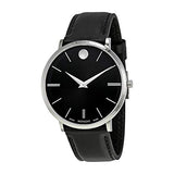 Movado Ultra Slim Black Dial Black Leather Strap Watch For Men - 0607086 Authentic Buy Shop Now