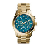 Michael Kors Runway Stop Hunger Blue Dial Gold Steel Strap Watch for Men - MK8315 Authentic Buy Shop Now