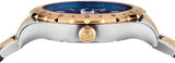 Versace Hellenyium GMT Blue Dial Two Tone Steel Strap Watch for Men - V11060017 Authentic Buy Shop Now