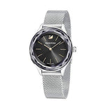 Swarovski Octea Nova Black Dial Silver Mesh Bracelet Watch for Women - 5430420 Authentic Buy Shop Now
