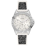 Guess Swirl Quartz Silver Dial White Silicone Strap Watch for Women - W1096L1 Authentic Buy Shop Now
