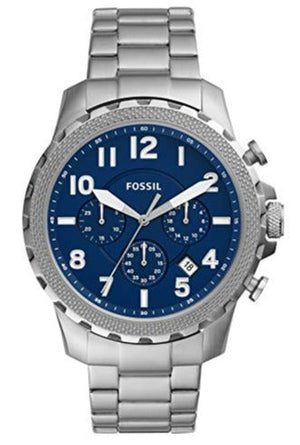 Fossil Bowman Chronograph Blue Dial Silver Steel Strap Watch for Men - FS5604 Authentic Buy Shop Now