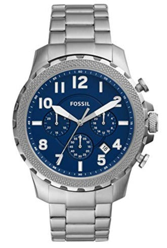 Fossil Bowman Chronograph Blue Dial Silver Steel Strap Watch for Men - FS5604 Authentic Buy Shop Now