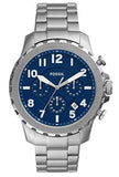 Fossil Bowman Chronograph Blue Dial Silver Steel Strap Watch for Men - FS5604 Authentic Buy Shop Now
