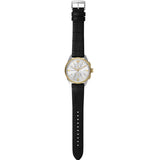 Emporio Armani Claudio Chronograph Silver Dial Black Leather Strap Watch For Men - AR11498 Authentic Buy Shop Now