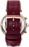 Michael Kors Parker Chronograph Red Dial Red Leather Strap Watch For Women - MK6986 Authentic Buy Shop Now