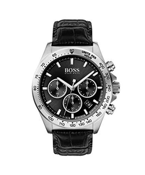 Hugo Boss Ikon Black Dial Black Leather Strap Watch for Men - 1513178 Authentic Buy Shop Now