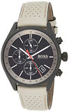 Hugo Boss Grand Prix Chronograph Black Dial Grey Leather Strap Watch for Men - 1513562 Authentic Buy Shop Now