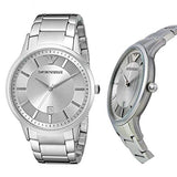 Emporio Armani Classic Quartz Silver Dial Silver Steel Strap Watch For Men - AR2478 Authentic Buy Shop Now