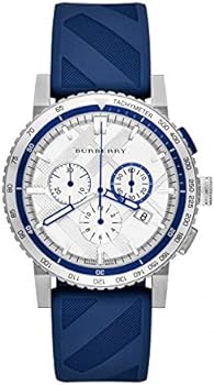 Burberry City Sport Chronograph White Dial Blue Rubber Strap Watch For Men - BU9808 Authentic Buy Shop Now