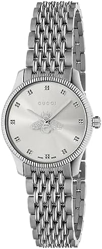 Gucci G Timeless Quartz Silver Dial Silver Steel Strap Watch For Women - YA1265019 Authentic Buy Shop Now