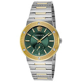 Versace Greca Green Dial Silver Steel Strap Watch for Men - VEVI00420 Authentic Buy Shop Now