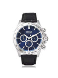 Hugo Boss Ikon Blue Dial Black Leather Strap Watch for Men - 1513176 Authentic Buy Shop Now