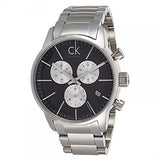 Calvin Klein City Chronograph Black Dial Silver Steel Strap Watch for Men - K2G2714X Authentic Buy Shop Now