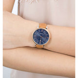 Fossil Jacqueline Three Hand Date Luggage Blue Dial Brown Leather Strap Watch for Women - ES4274 Authentic Buy Shop Now