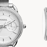 Fossil Tailor White Dial Silver Steel Strap Watch for Women - ES4262 Authentic Buy Shop Now