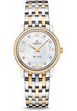 Omega De Ville Prestige Quartz Diamonds Mother of Pearl Dial Two Tone Steel Strap Watch for Women - 424.25.27.60.55.001 Authentic Buy Shop Now